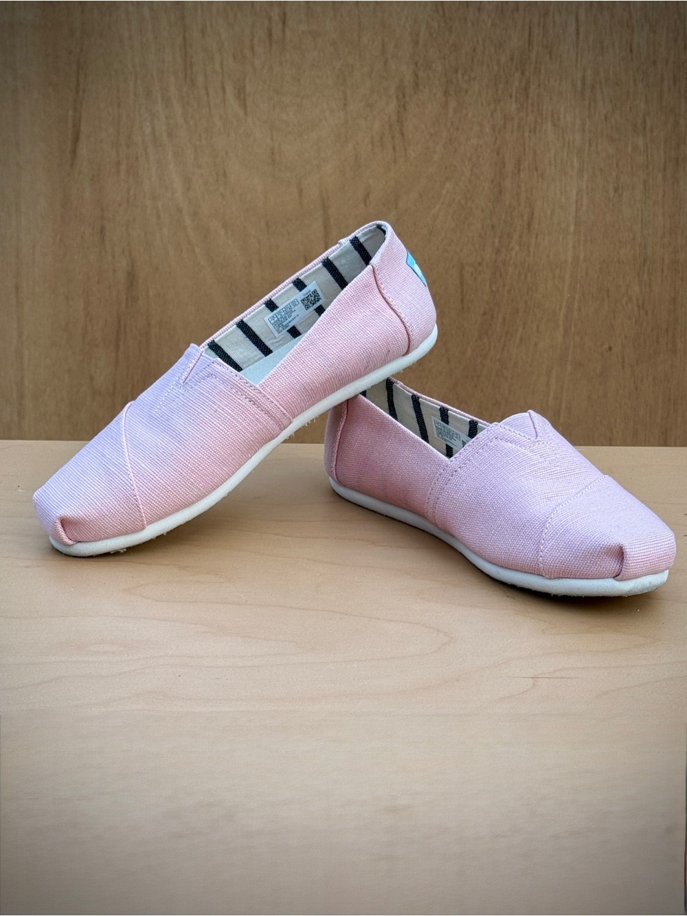 TOMS Alpargata Classic Light Pink Canvas Slip On Flats Size 7